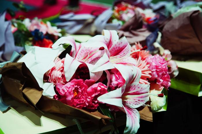 선수들에게 증정할 꽃