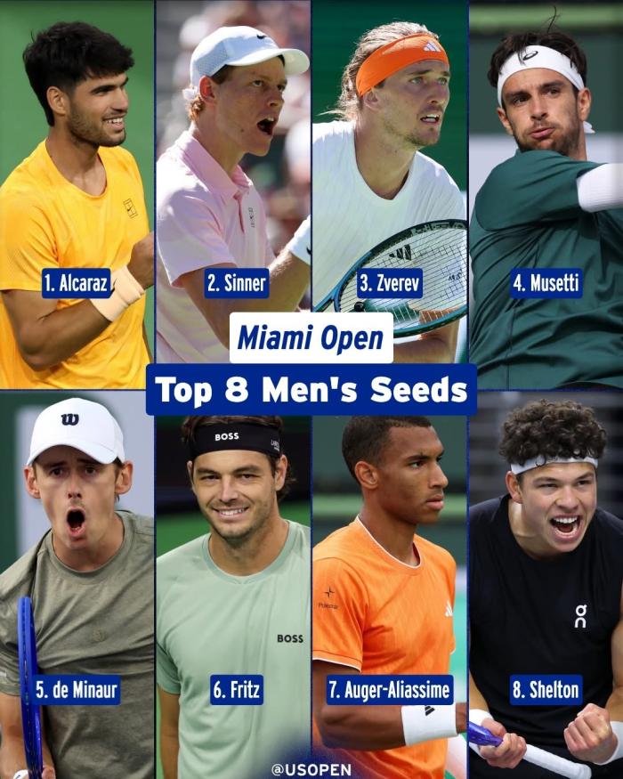 남자 단식 8명의 시드 선수들