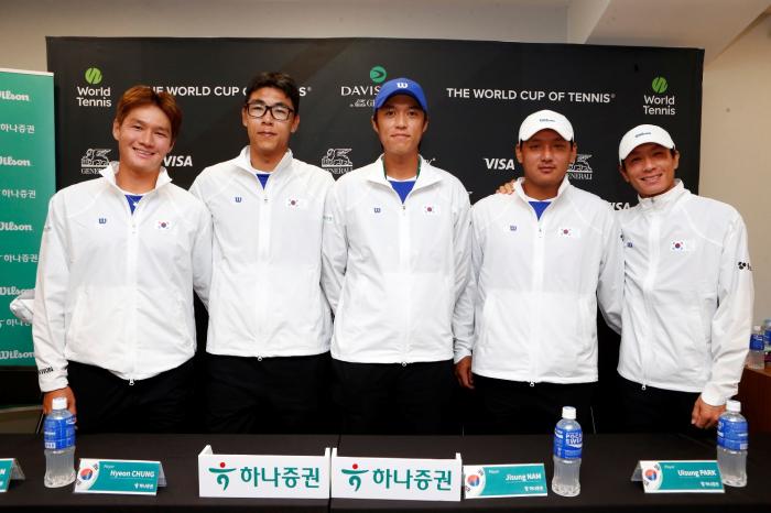 좌로부터 권순우 정현 남지성 박의성 홍성찬