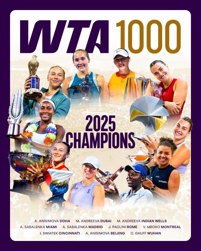 사진은 2025년 WTA1000 챔피언